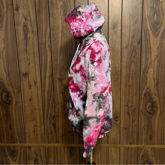 Ooakshell Womens Multicolor Tie Dye Pullover Hoodie Drawstring Sweatshirt Sz M - Picture 2 of 6